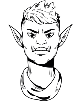 drawing of an elf man sketch isolated png