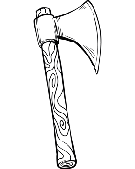 antique axe weapon sketch isolated png