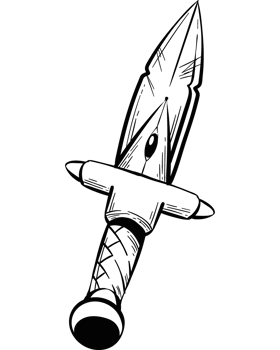 medieval dagger weapon sketch isolated png