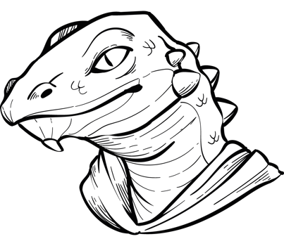 fantasy lizard man sketch isolated png