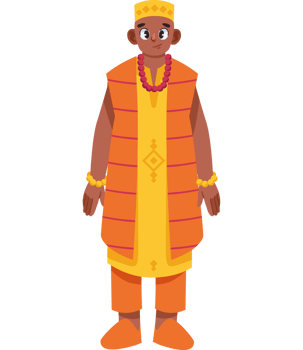 african man wearing ethnic clothes isolated png