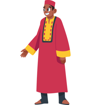 african man in red clothes isolated png