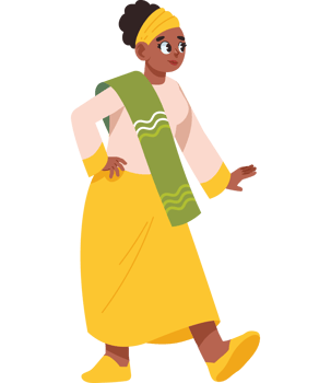 young african woman character isolated png