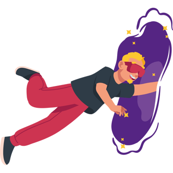 man with vr glasses immersed into metaverse png
