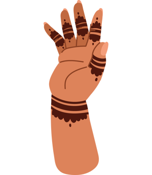 indian henna tattoo traditional on hand isolated png