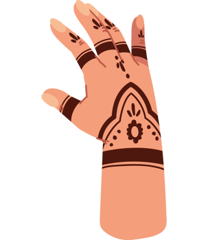 indian henna tattoo design for hand isolated icon png