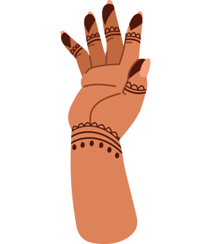 henna tattoo hand isolated icon png