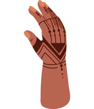 apply indian henna tattoo in hand isolated icon png