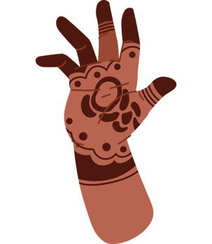 floral indian henna tattoo isolated png