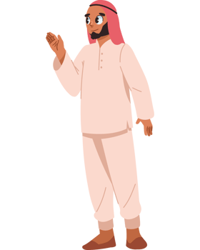 bedouin bearded man character isolated png