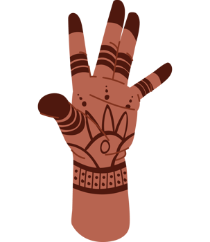 apply indian henna tattoo isolated png