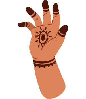 indian henna tattoo on hand isolated icon png