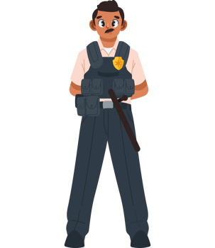 prison guard with bulletproof vest isolated png