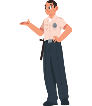 prison guard with baton isolated png