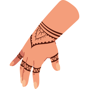 indian henna tattoo traditional isolated icon png