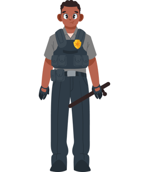 prison guard character male isolated png