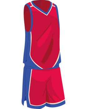 red basket sport uniform isolated png