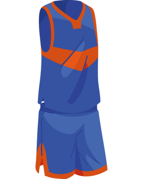 red and blue soccer sport uniform isolated png