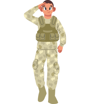 military officer saluting isolated png