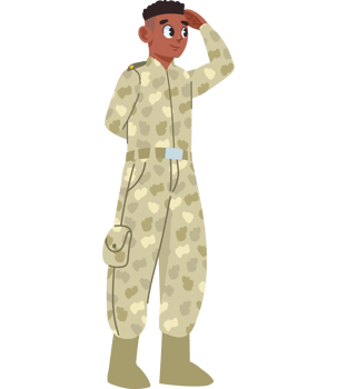 military officer in camouflage isolated png