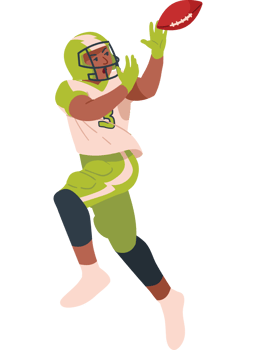 american football player character isolated png