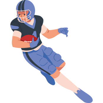 american football player with ball png