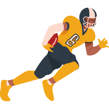 american football running player isolated png