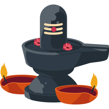 shivaratri lingam and lamps isolated png