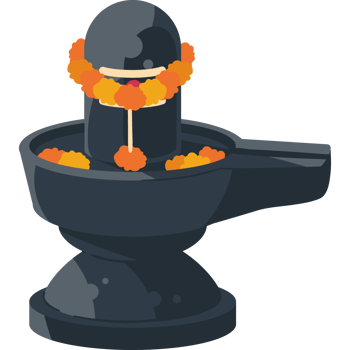 shivaratri lingam and marigold flowers isolated png