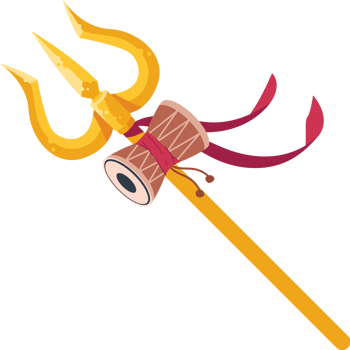 shivaratri golden trishul isolated png
