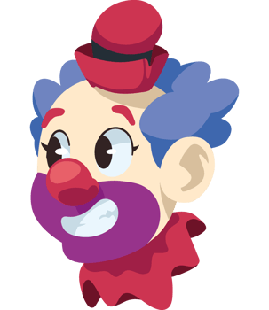 happy clown head comic isolated png