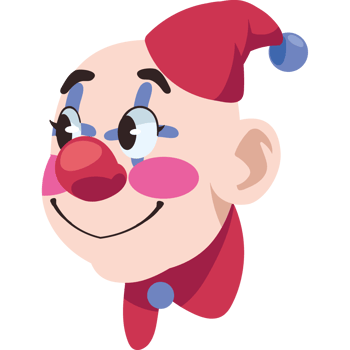 happy clown head isolated design png