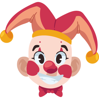 happy clown head cartoon isolated design png