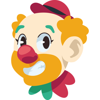 happy clown head humor isolated png