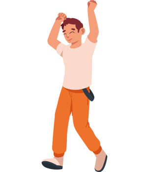 dancing happy man isolated icon png