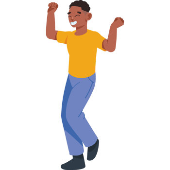 dancing afro man isolated icon png