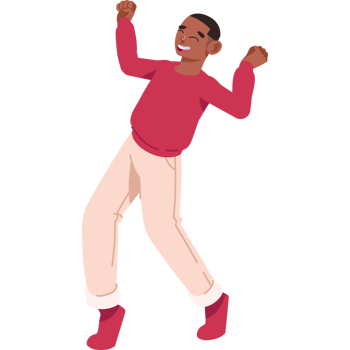 dancing funny man isolated icon png