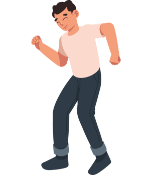 dancing man character isolated icon png