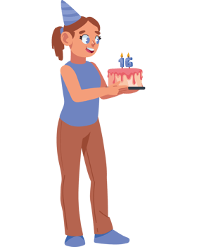 teen girl birthday cake isolated png