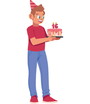 teen boy birthday cake isolated png