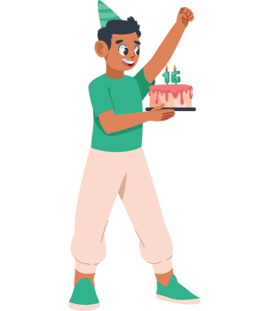 teen and birthday cake party png