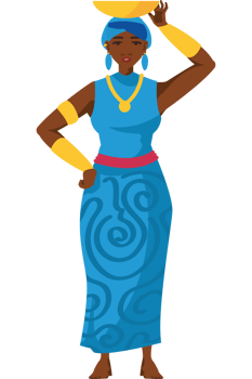 african ethnic woman isolated png