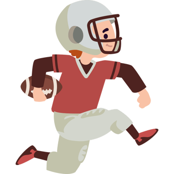 kid playing american football isolated png
