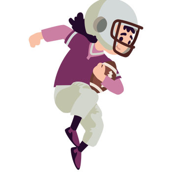 american football player with ball isolated design png