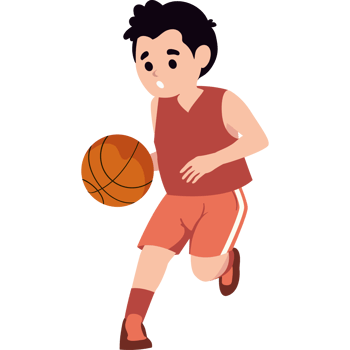 young kid playing basketball isolated png