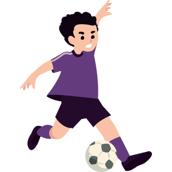 cute little boy cartoon with soccer ball isolated png
