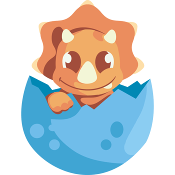 cute dinosaur baby in egg isolated png