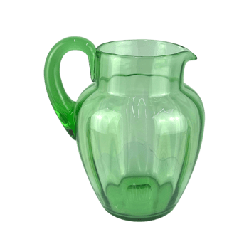 Vintage Green Glass Pitcher Left Side png