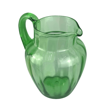 Green Vintage Glass Pitcher Above png