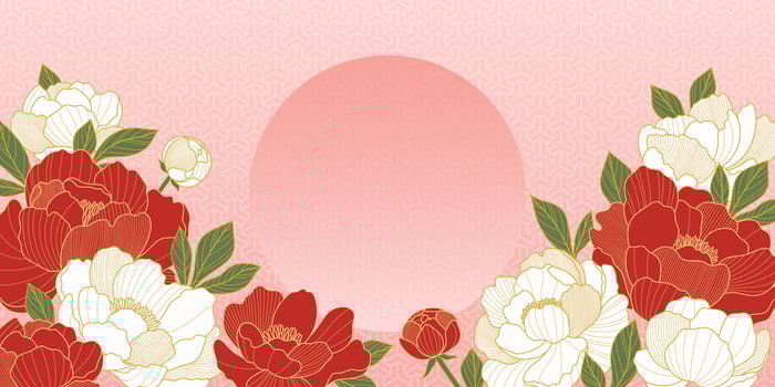 Floral design with peonies vector